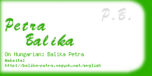 petra balika business card